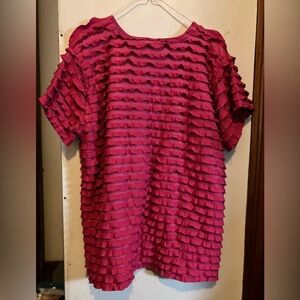 Women's Pink Ruffle Top